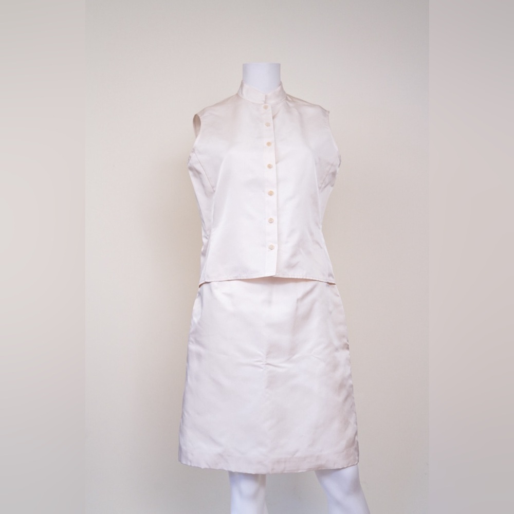 Calvin Klein Collection Vintage White Sleeveless Skirt Set